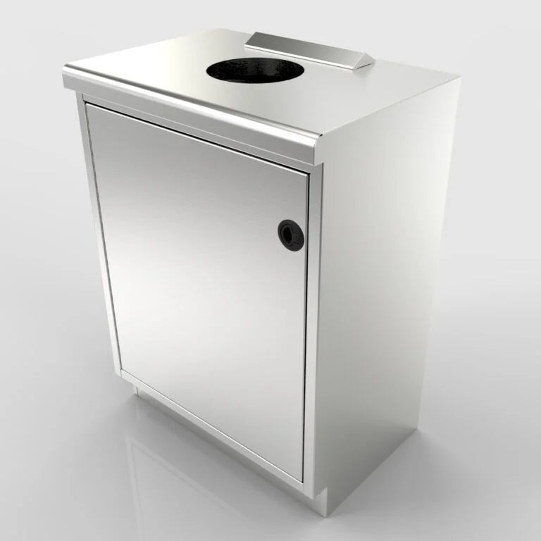 Recycle Bin with Plastic bin - 304 Stainless Steel – 27.0" W x 37.0" H x 19.0" D, 33-Gallon
