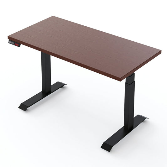Mahogany Electric Height Adjustable Sit-to-Stand Desk