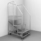 SS Rolling Ladder with spring loaded casters, Platform 15"D x 23"W x 30"H, Overall 36"D x 25"W x 60.4"H