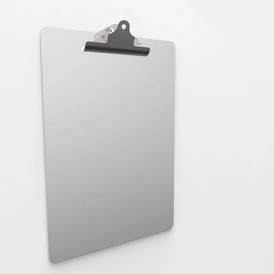 Stainless Steel Clipboard, Letter size — 9.5" x 11.1" (Portrait)