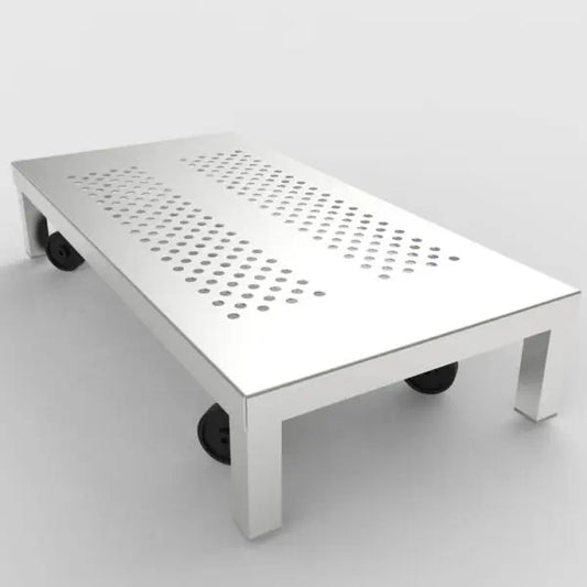 Stainless Steel Step Stool 12" x 24" x 4.8" with spring loaded casters.