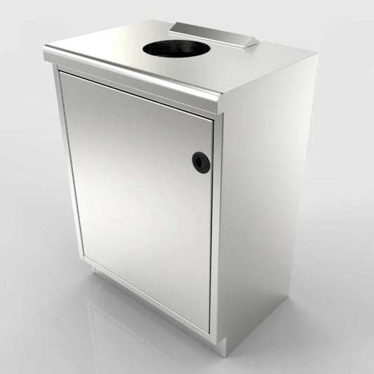Recycle Bin with Plastic bin - 304 Stainless Steel – 27.0" W x 37.0" H x 19.0" D, 33-Gallon