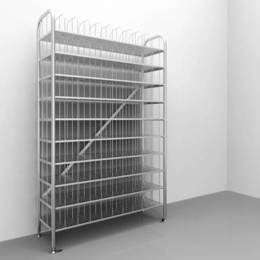 Bootie Rack 100 pair – 14.0" D x 40.3" L x 66.0" H
