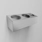 SS Bottle Holder w/Pen Holder, 3" dia openings - 10.74" W x 3.9" D x 3.85" H